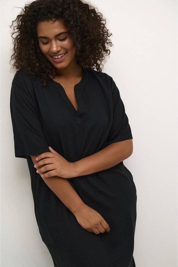 Kaffe Curve zomerjurk donkerbruin