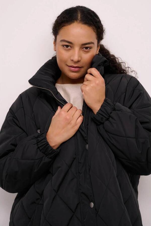 Kaffe Curve quilted gewatteerde jas KClinda zwart