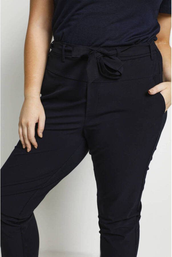 Kaffe Curve Midnight Marine Geriemde Slim-Leg Broek Blue Dames - Foto 2