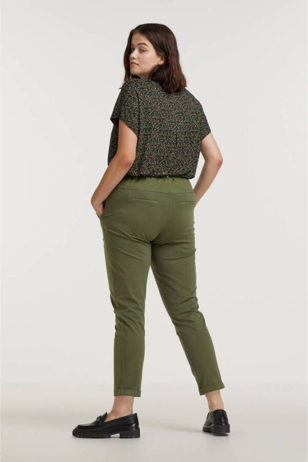 Kaffe Curve Slim-fit Riem Broek Druivenblad Green Dames
