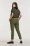 Kaffe Curve Slim-fit Riem Broek Druivenblad Green Dames - Thumbnail 1