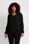 Kaffe Curve Zwart Diep V-Hals Blouse Black Dames - Thumbnail 1