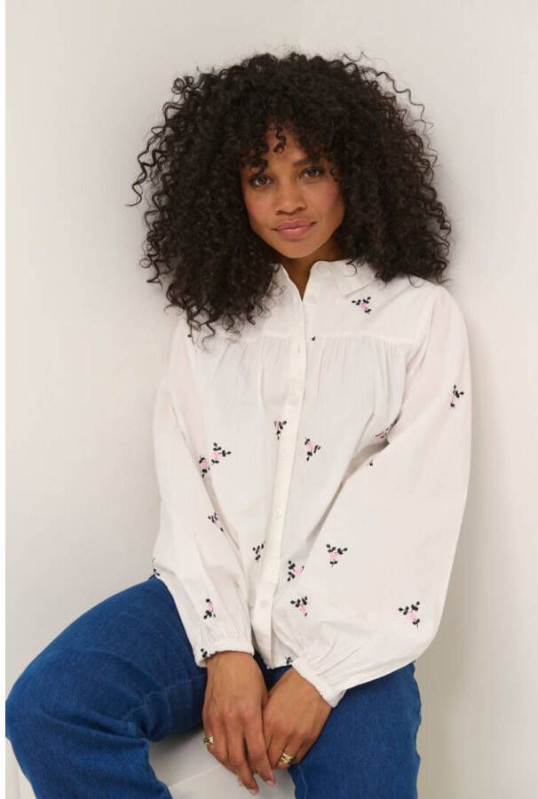 Kaffe gebloemde blouse KAtores wit