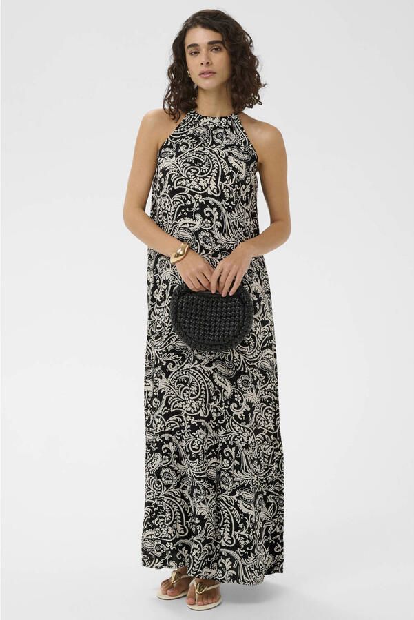 Kaffe A-lijn jurk met paisley print zwart - Foto 2