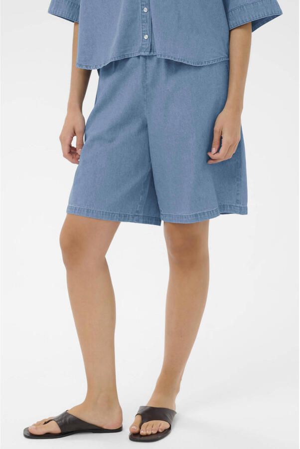 Kaffe baggy regular waist short medium blue denim
