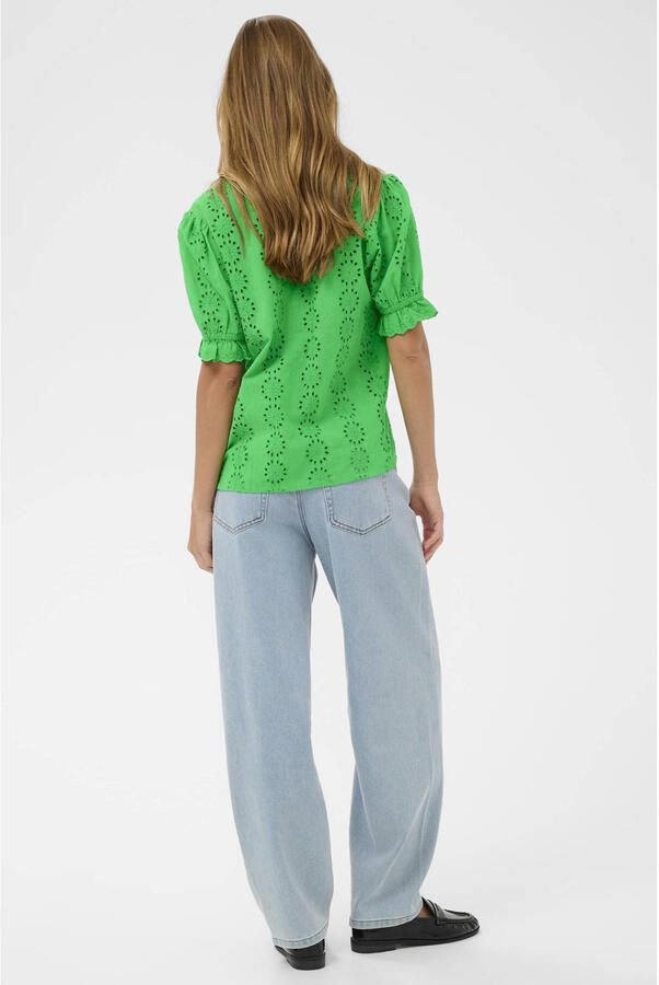 Kaffe blousetop groen broderie - Foto 2