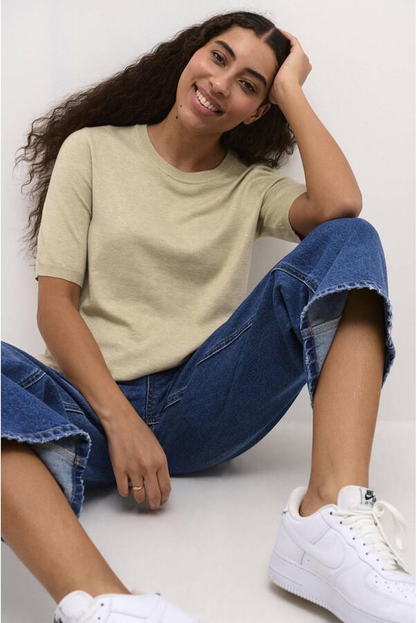 Kaffe Gebreide pullover met 1 2-mouwen model 'lizza'