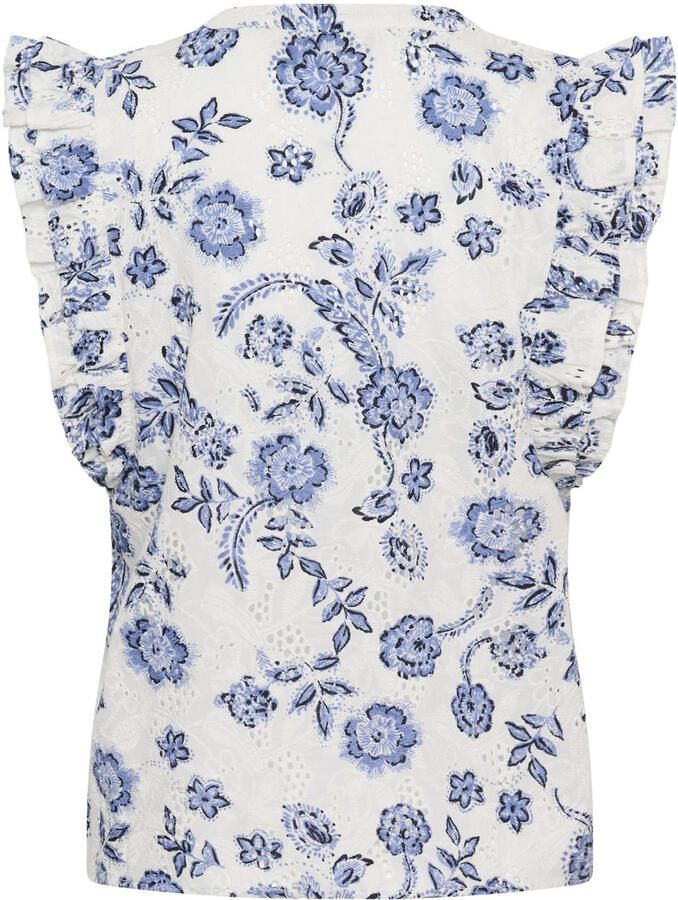 Kaffe gebloemde top broderie blauw - Foto 2
