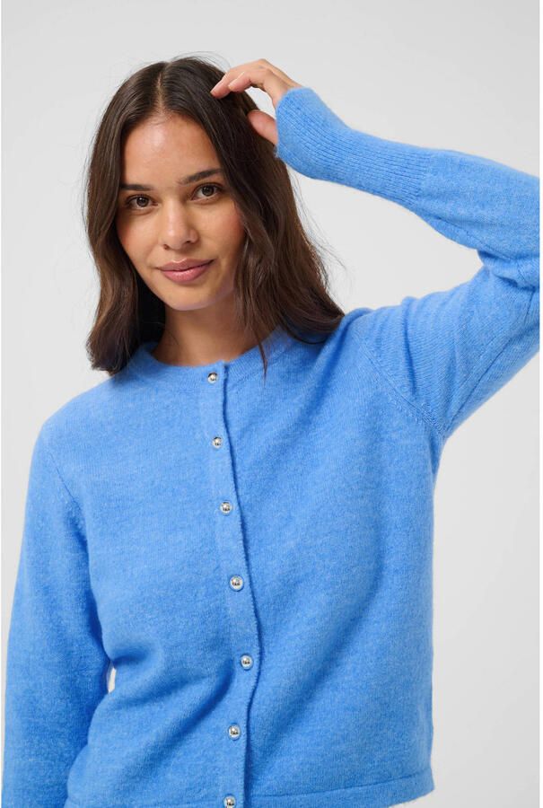 Kaffe gebreid vest met wol blauw - Foto 2