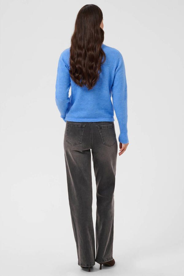 Kaffe gebreid vest met wol blauw - Foto 3