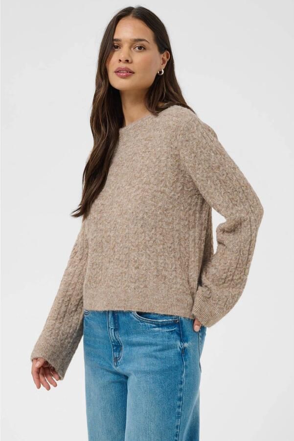 Kaffe gebreide trui met wol beige - Foto 2