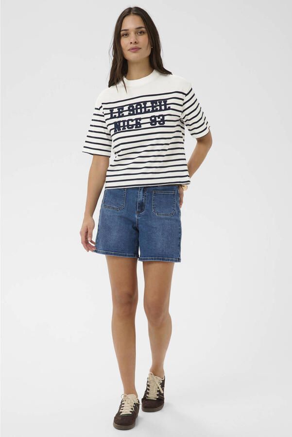 Kaffe gestreept T-shirt wit - Foto 3