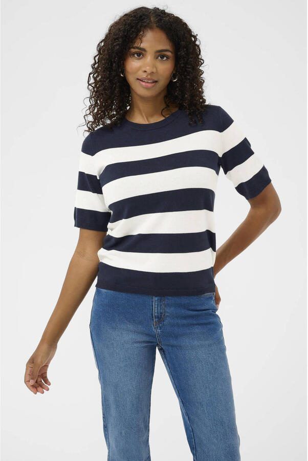 Kaffe T-shirt van viscosemix met ronde hals model 'Mala'