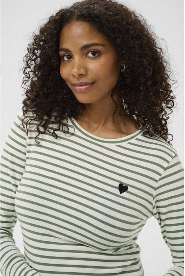 Kaffe gestreepte top groen