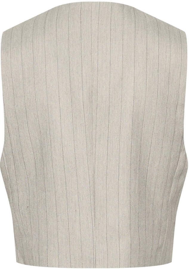 Kaffe Grijze Pinstripe Vest Kakaysa Stijl Beige Dames