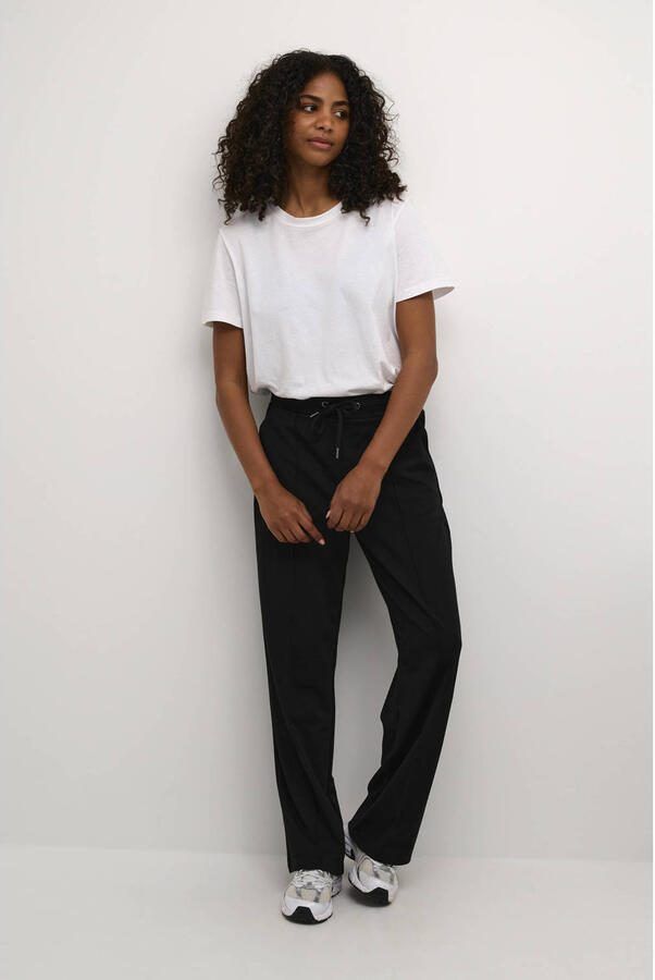 Kaffe high waist straight fit pantalon KAJENNY zwart - Foto 2