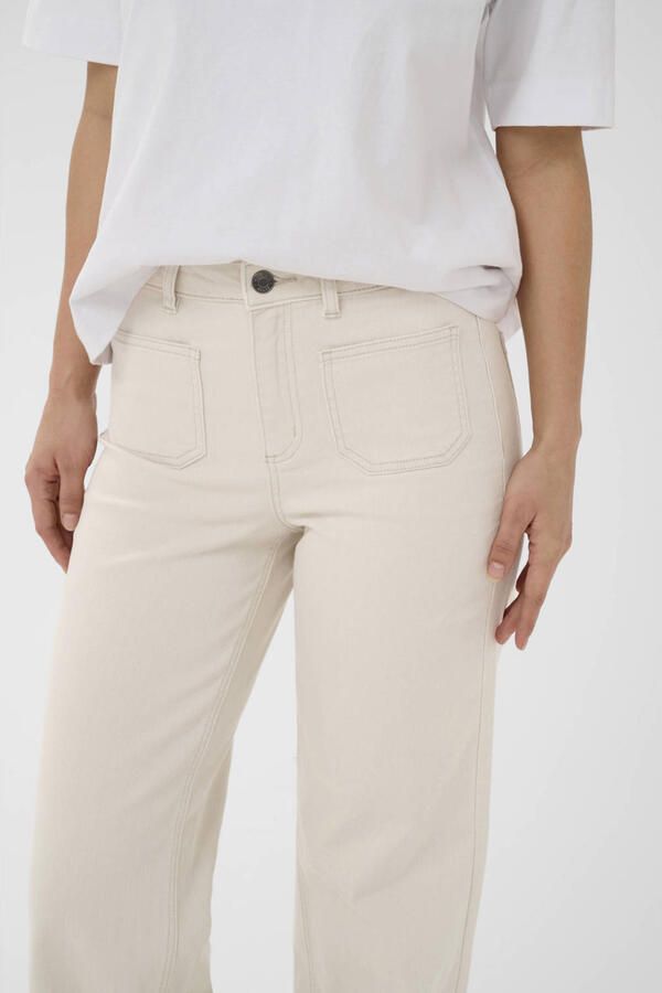 Kaffe KAbrook high waist bootcut jeans beige