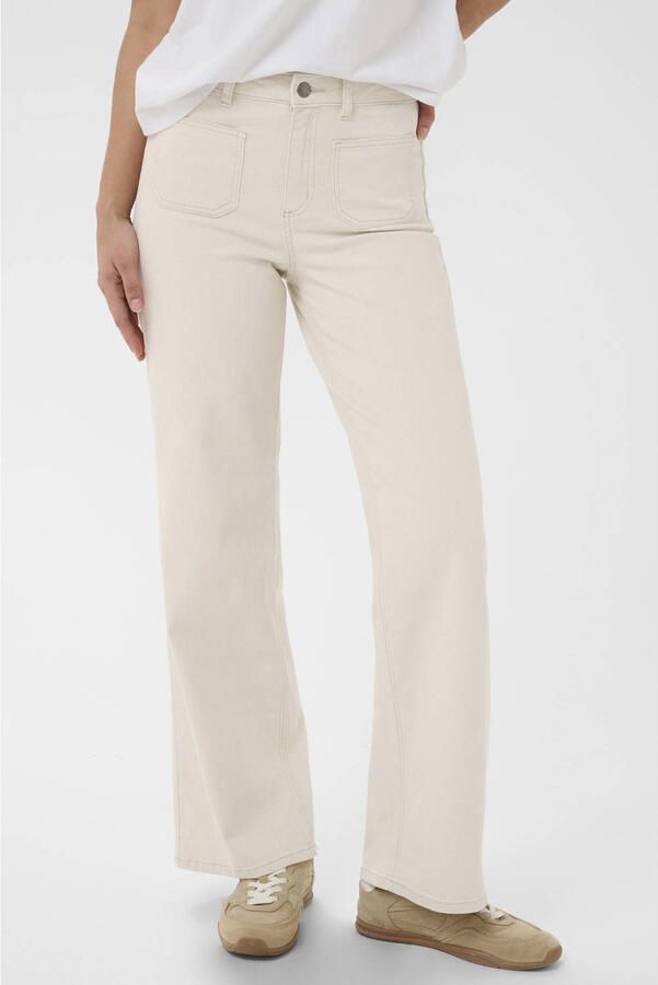 Kaffe KAbrook high waist bootcut jeans beige - Foto 3