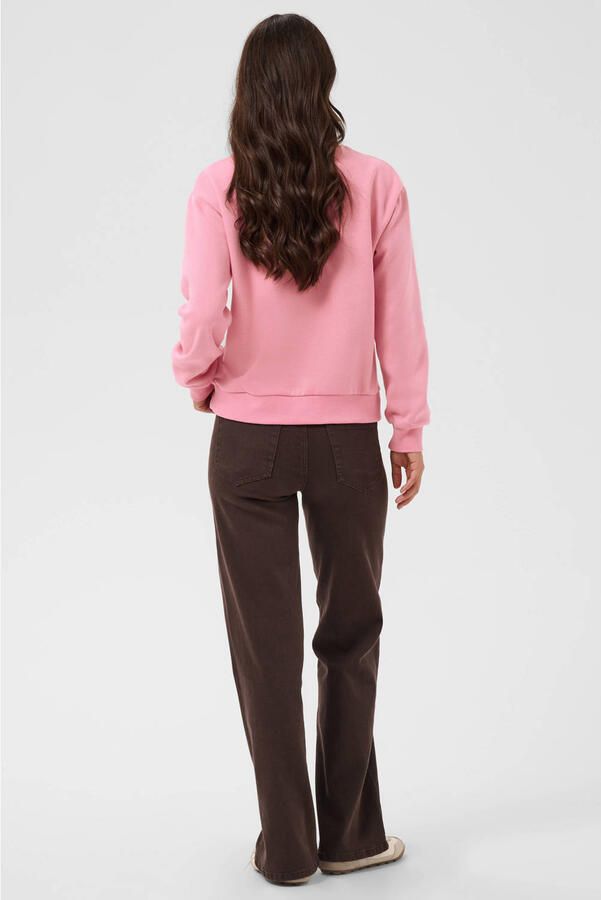 Kaffe katoenen sweater met tekst roze - Foto 2