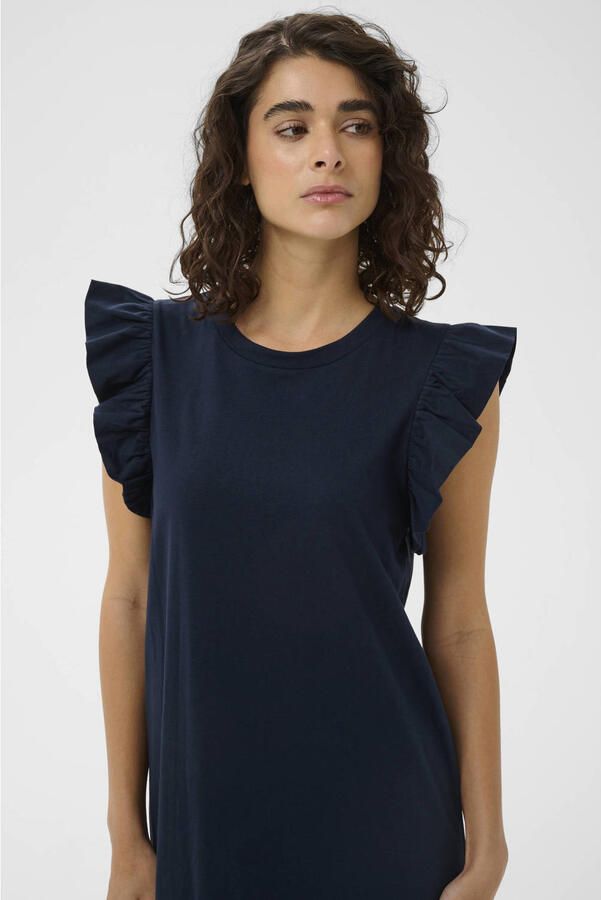 Kaffe maxi jurk donkerblauw