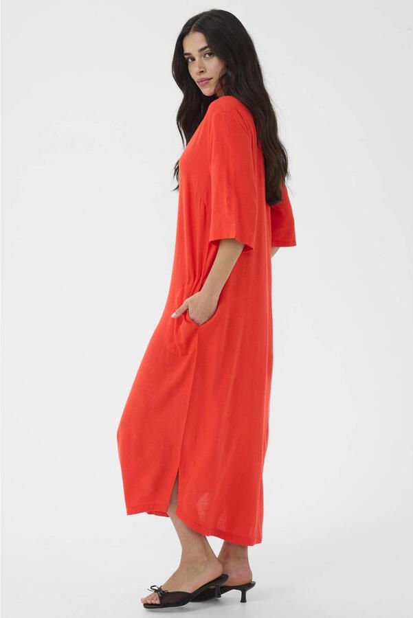 Kaffe maxi jurk rood - Foto 2