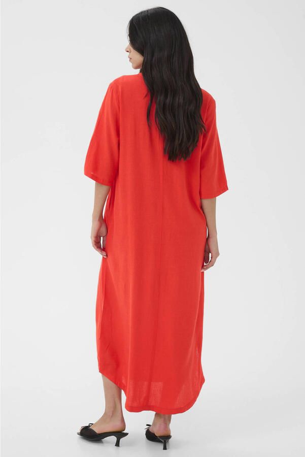 Kaffe maxi jurk rood - Foto 3