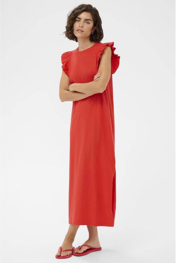 Kaffe maxi jurk rood
