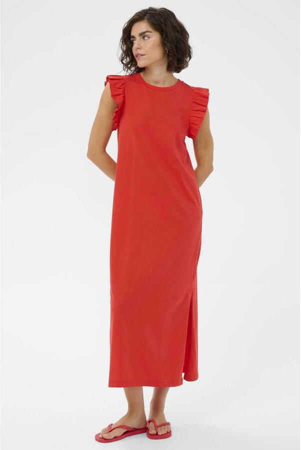 Kaffe maxi jurk rood - Foto 3