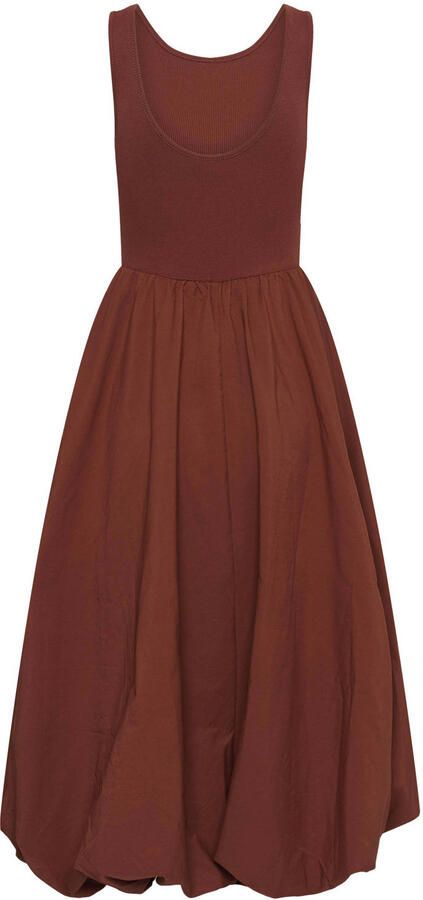 Kaffe midi jurk donker oranje - Foto 3