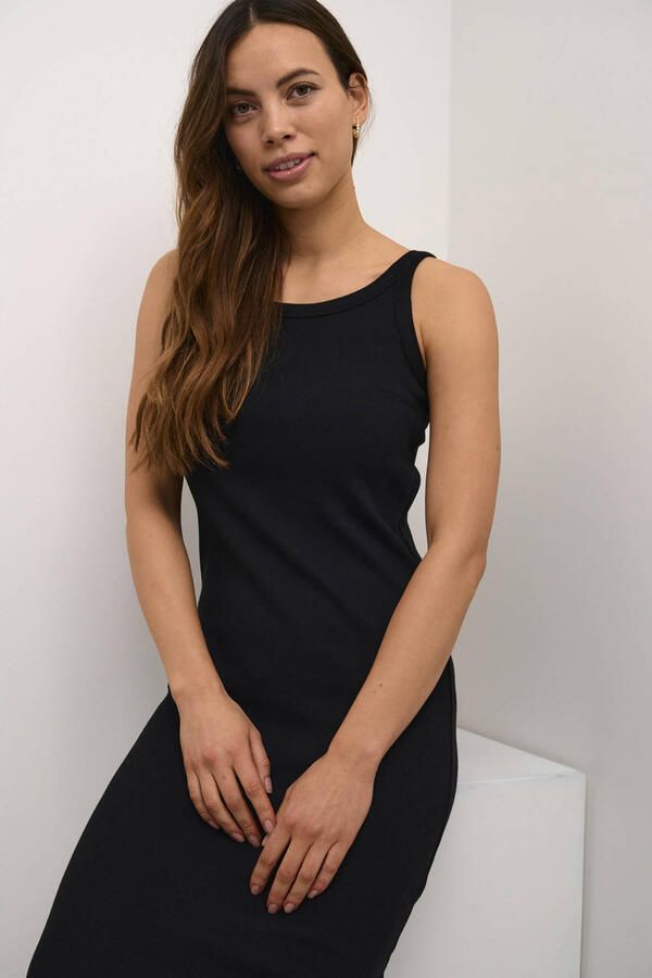 Kaffe midi jurk zwart