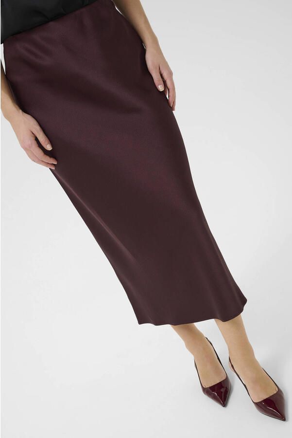 Kaffe midi rok donkerrood