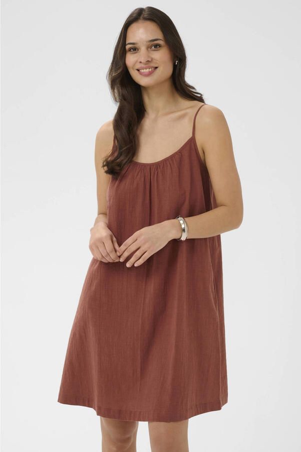 Kaffe mini jurk koraalrood