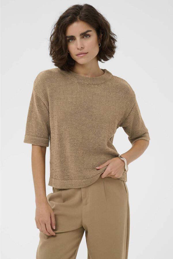 Kaffe pullover bruin gebreid