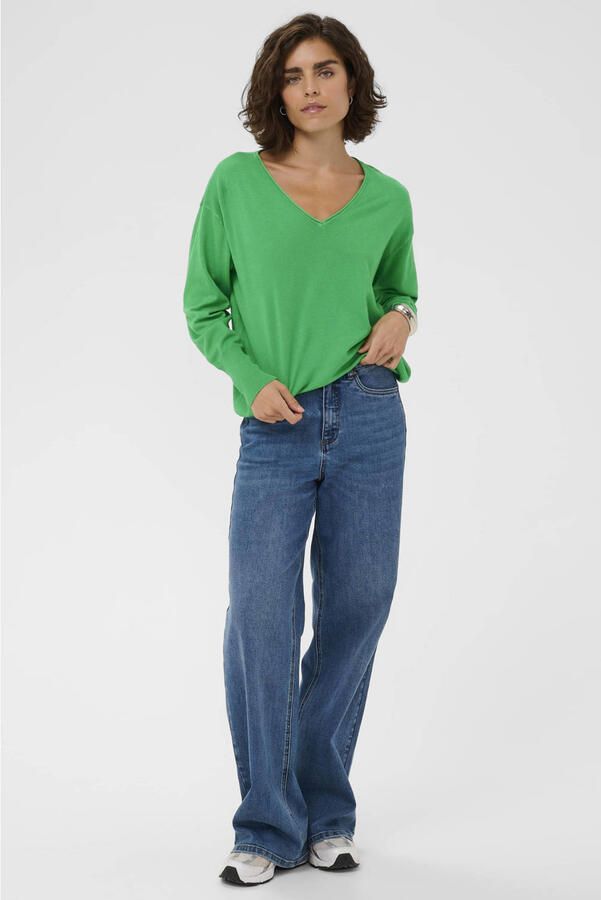 Kaffe pullover groen fijn gebreid - Foto 3