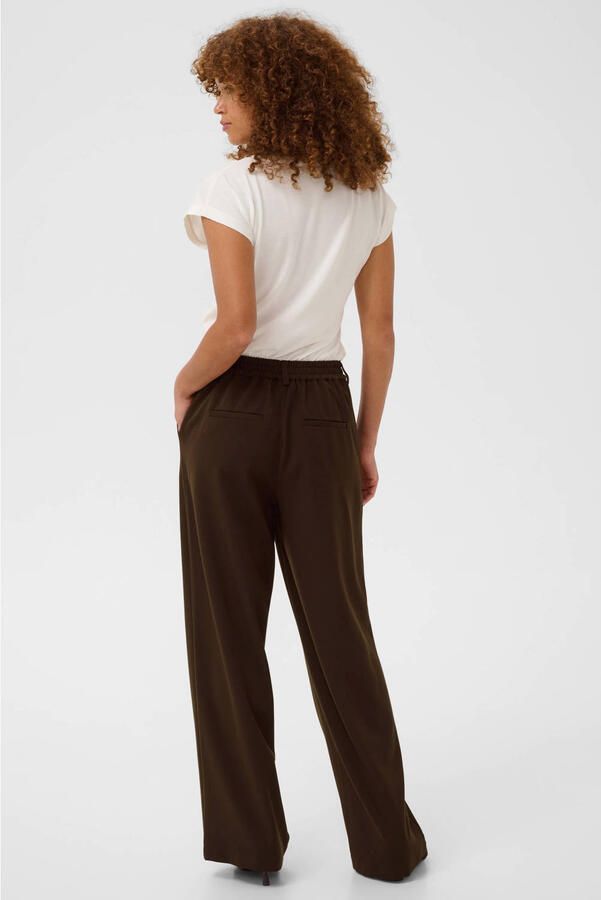 Kaffe regular fit broek donkerbruin - Foto 2