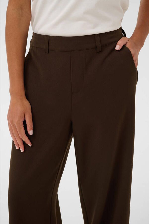Kaffe regular fit broek donkerbruin