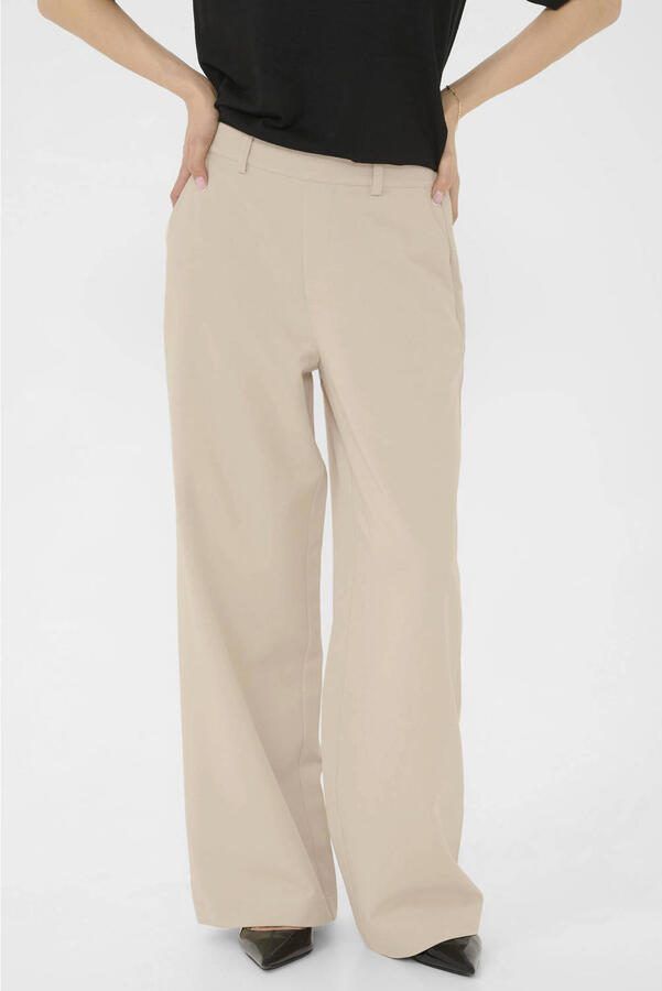 Kaffe regular high waist broek beige