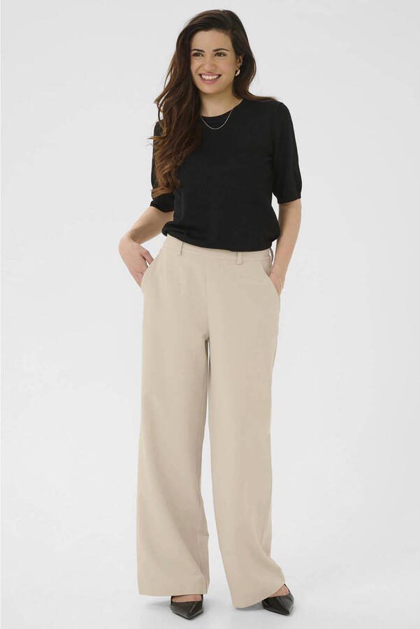 Kaffe regular high waist broek beige - Foto 2