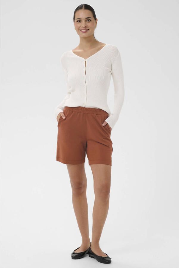 Kaffe regular high waist casual short bruin - Foto 2
