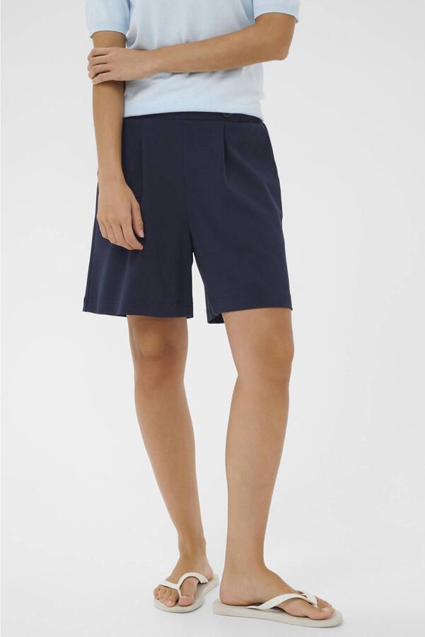Kaffe regular high waist casual short donkerblauw