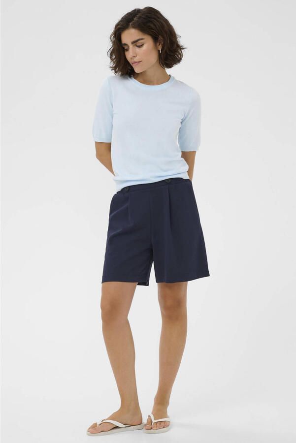 Kaffe regular high waist casual short donkerblauw - Foto 3