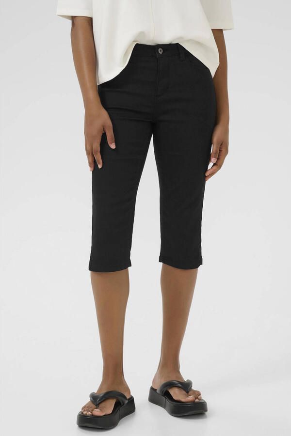 Kaffe skinny regular waist capri zwart