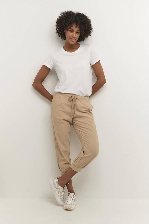 Kaffe cropped tapered fit capri Naya zand - Foto 3