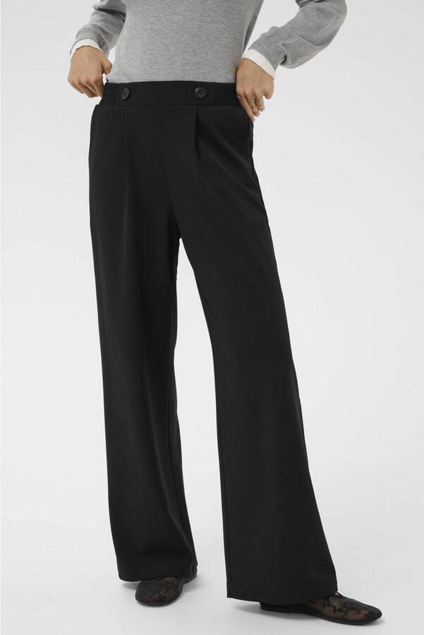 Kaffe straight high waist pantalon zwart