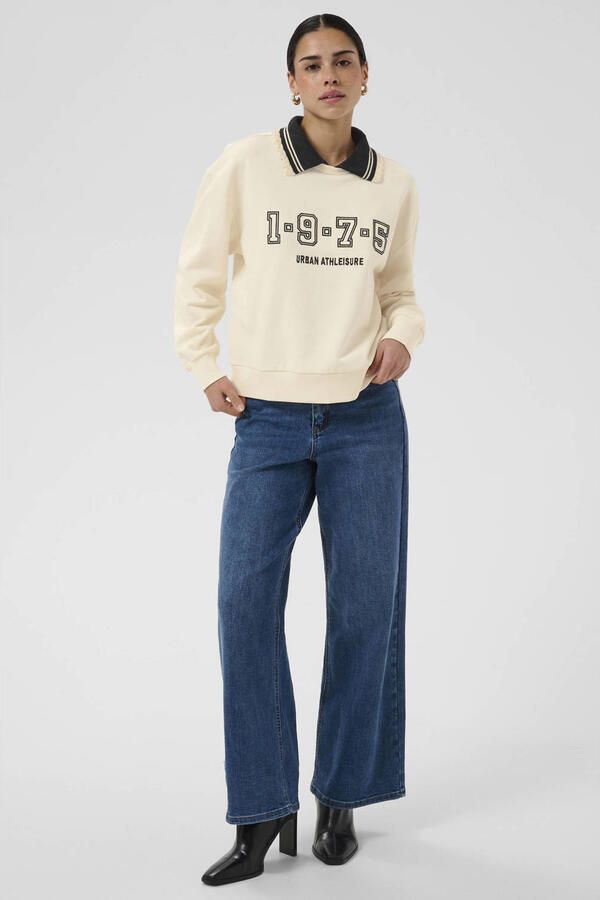 Kaffe sweater met print beige - Foto 3
