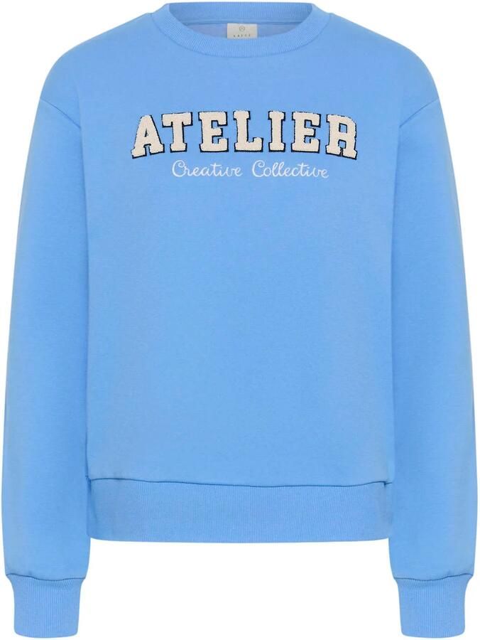 Kaffe sweater met tekst blauw