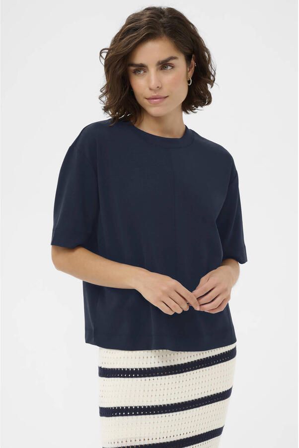 Kaffe T-shirt donkerblauw