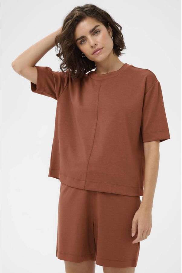 Kaffe T-shirt roodbruin