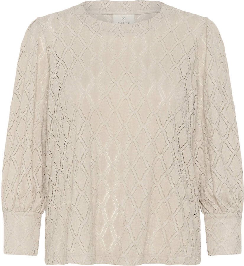 Kaffe Kanten Blouse Veergrijs Elegant Model Gray Dames