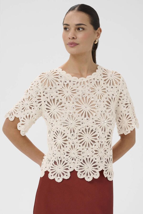 Kaffe top crochet ecru